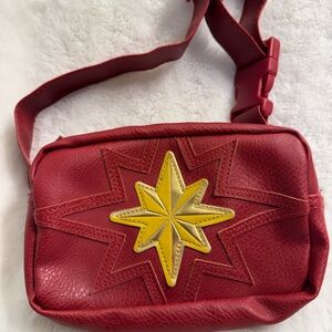 Marvel Captain Marvel Red Crossbody Bag with Applique Accent Fanny pack